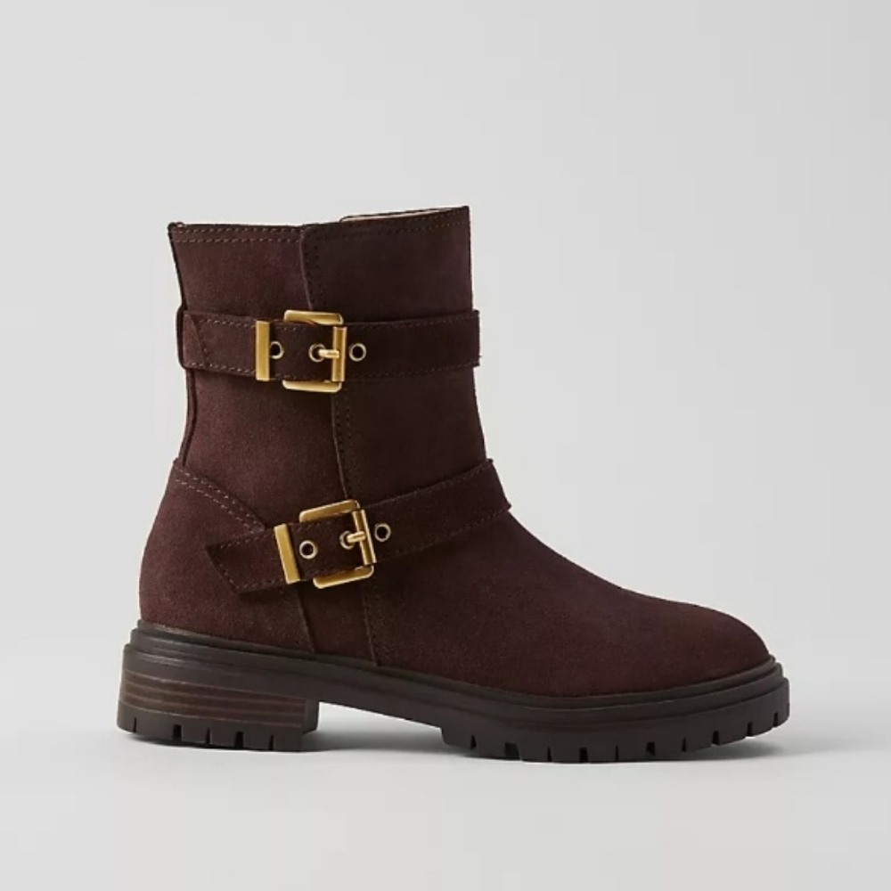 Buckle Suede Booties